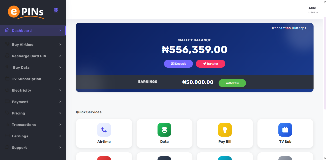 VTU Portal Dashboard